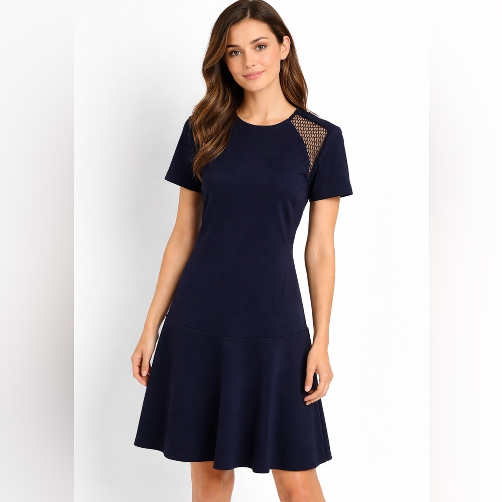 Vintage Y2K Scuba Mesh Detail Dress